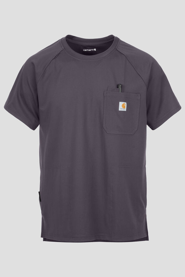 Camisa m&eacute;dica Carhartt Force&reg; Cross-Flex Knits STRETCH con cuello redondo y 5 bolsillos para hombre - Pewter - 1