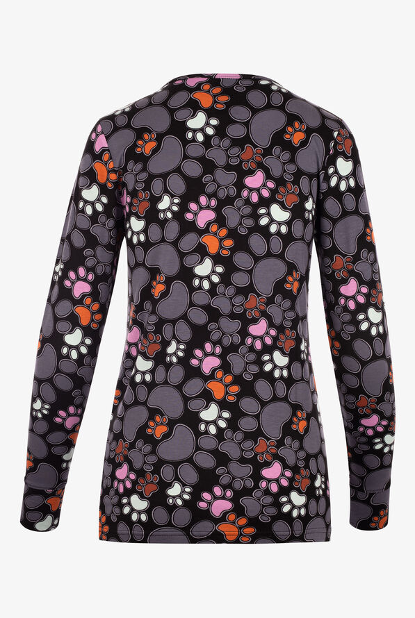 Zoe & Chloe So Fetch Paws Women's STRETCH  Long Sleeve Knit Underscrub - null - 2