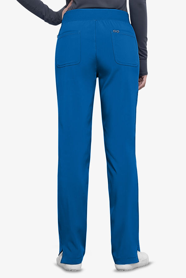 Infinity Women's 6-Pocket STRETCH Rib-Knit Waistband Cargo Scrub Pants - Royal - 3
