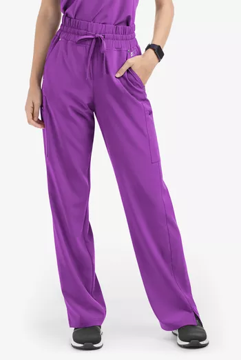 Easy STRETCH Women's 5-Pocket Wide Waistband Yoga Scrub Pants Easy STRETCH Women's 5-Pocket Wide Waistband Yoga Scrub Pants