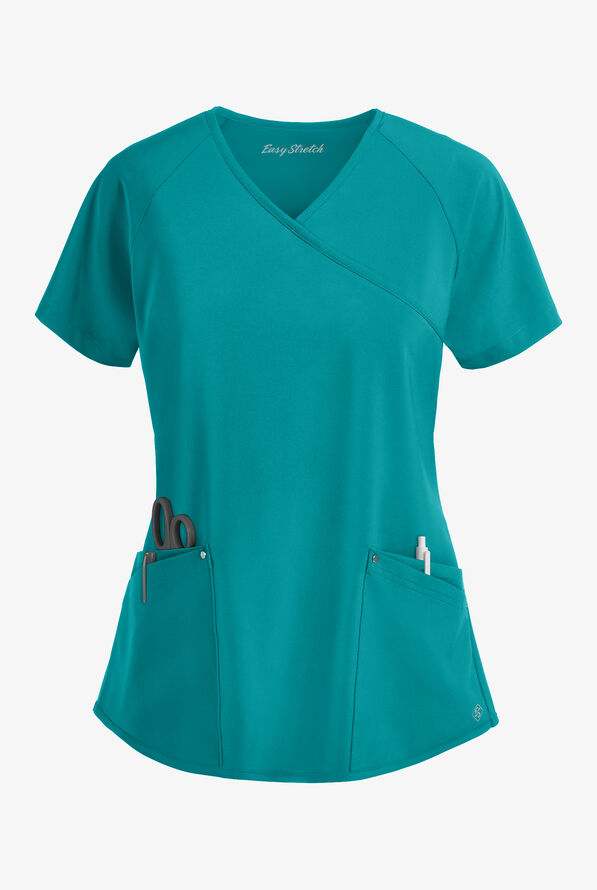 Blusa médica Easy STRETCH Cara con mangas raglán - Teal - 1