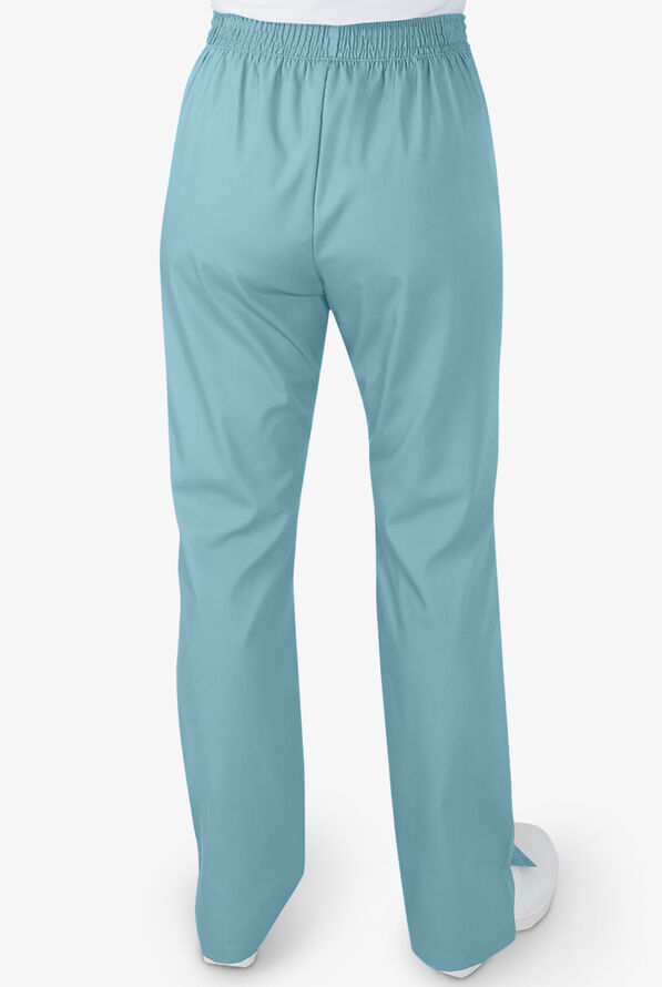 Butter-Soft STRETCH Women's 2-Pocket Flat Front with Back Elastic Scrub Pants - Dew Drop - 3