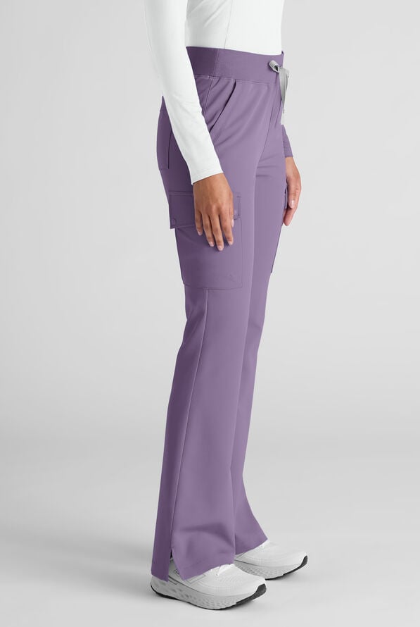 Pantalón médico ReSurge Avon estilo cargo con piernas acampanadas y 7 bolsillos para mujer - Purple Dusk - 2