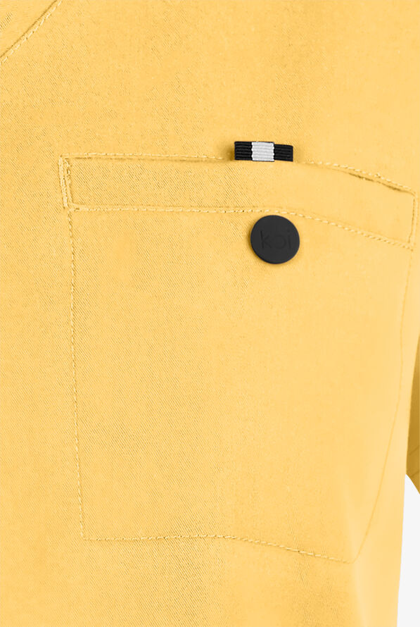 koi Next Gen Ready to Work Women's 1-Pocket STRETCH V-Neck Scrub Top - Butter Yellow - 3
