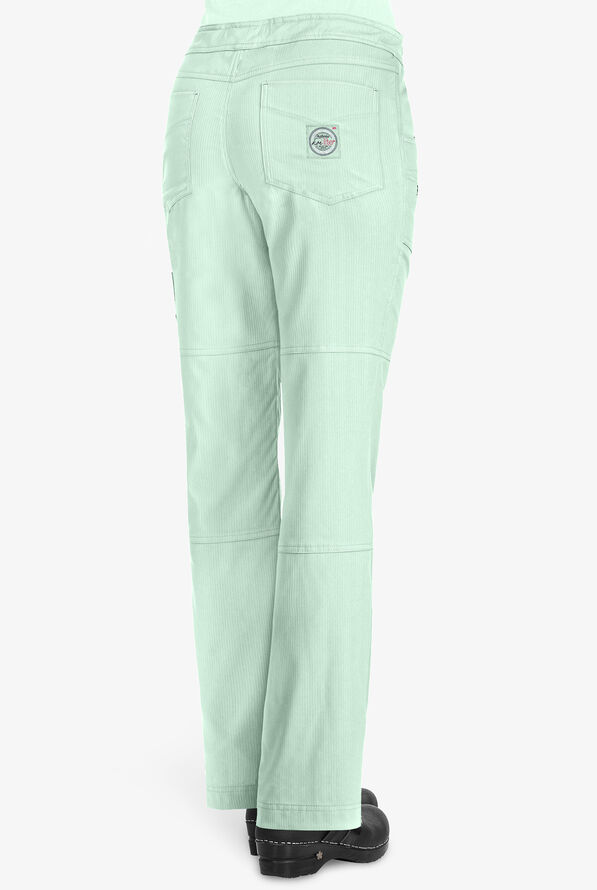 koi Lite™ Peace Women's 6-Pocket Drawstring Scrub Pants - Sage/Navy - 2