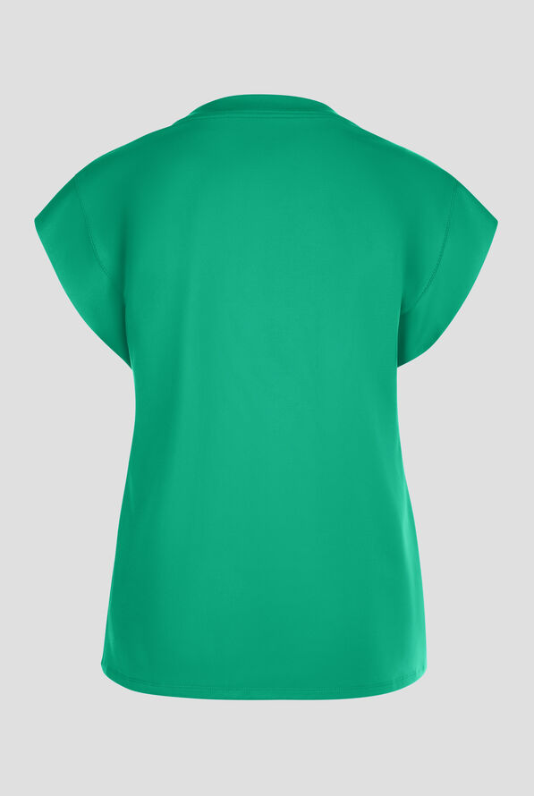 Cherokee Achieve Women's 1-Pocket STRETCH Raglan Sleeve Crew Neck Knit Scrub Top - Green Apple - 3