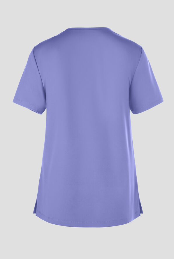 Cherokee Achieve Women's 2-Pocket STRETCH Knit V-Neck Scrub Top - Ceil Blue - 2