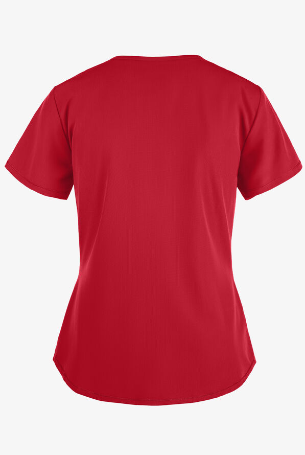 Skechers by Barco Breeze Women's 3-Pocket STRETCH V-Neck Scrub Top - Red - 3