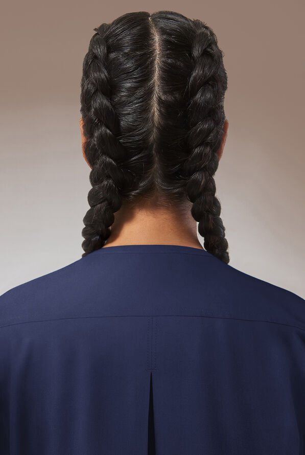 Blusa médica Hypothesis STRETCH estilo túnica con 2 bolsillos para mujer - Navy - 5