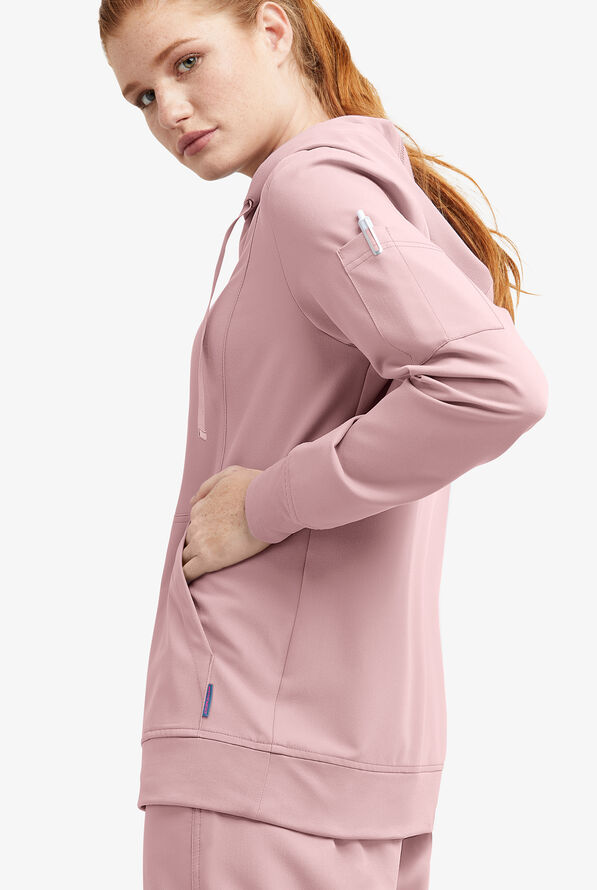 MOVEMENT by Butter-Soft Sirius Women's 4-Pocket Long Sleeve STRETCH Scrub Hoodie - Mauve Shadow - 6