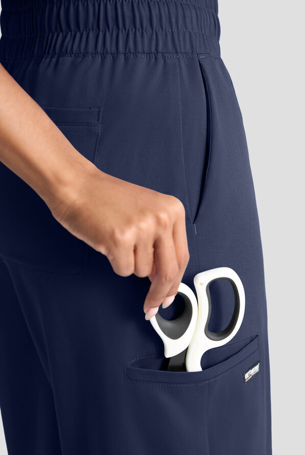 Pantal&oacute;n m&eacute;dico Grey's Anatomy&trade; by Barco Spandex Emerson STRETCH de tiro alto con piernas anchas y 5 bolsillos para mujer - Indigo - 4