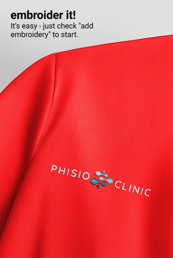 Infinity GNR8 Kinetic Knit Women's 2-Pocket STRETCH Warm-Up Scrub Jacket - Firebird - 3