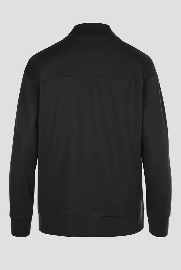 Cherokee Achieve Women's 2-Pocket STRETCH Zip Front Collar Knit Scrub Jacket - Black - 2