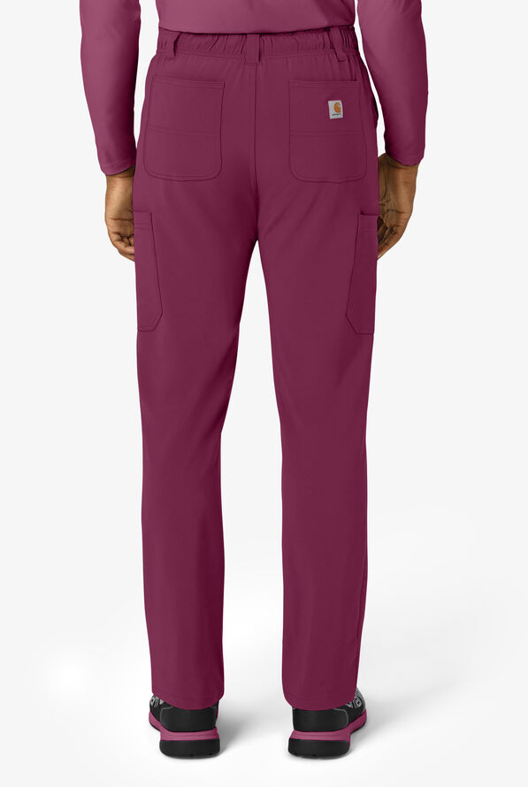 Pantal&oacute;n m&eacute;dico Carhartt Cross-Flex STRETCH estilo cargo con 8 bolsillos para hombre - Wine - 4