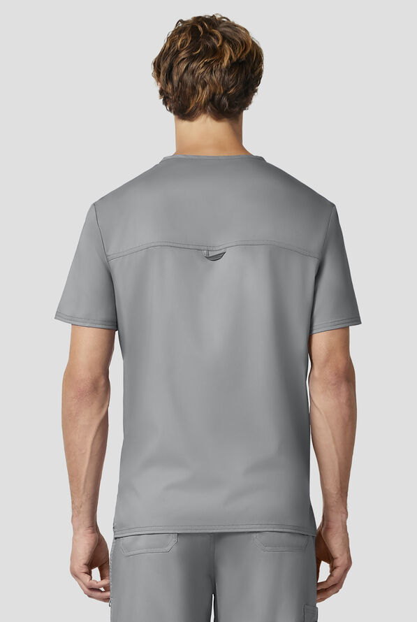 Camisa m&eacute;dica Cherokee Workwear Revolution con cuello en V y 1 bolsillo para hombre - Grey - 3