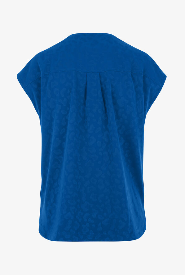 Healing Hands Purple Label Jayden Women's 2-Pocket STRETCH Leopard Jacquard Dolman Sleeve Scrub Top - Royal - 2