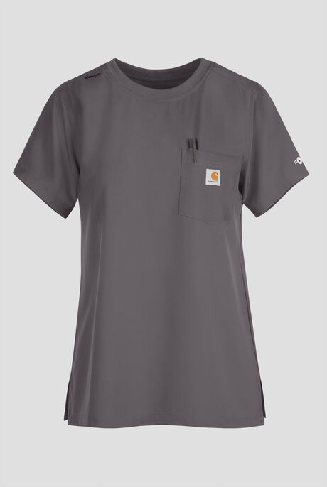 Carhartt Cross-Flex Force Women's 1-Pocket STRETCH Knit Trim Crew Neck Scrub Top