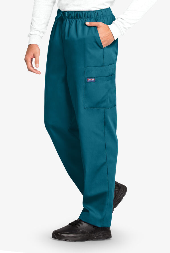Pantal&oacute;n m&eacute;dico Cherokee Workwear estilo cargo con 5 bolsillos para hombre - Caribbean Blue - 3