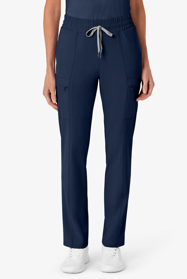Wink Renew Women's 7-Pocket STRETCH High Waisted Slim Leg Cargo Scrub Pants - Navy - 1
