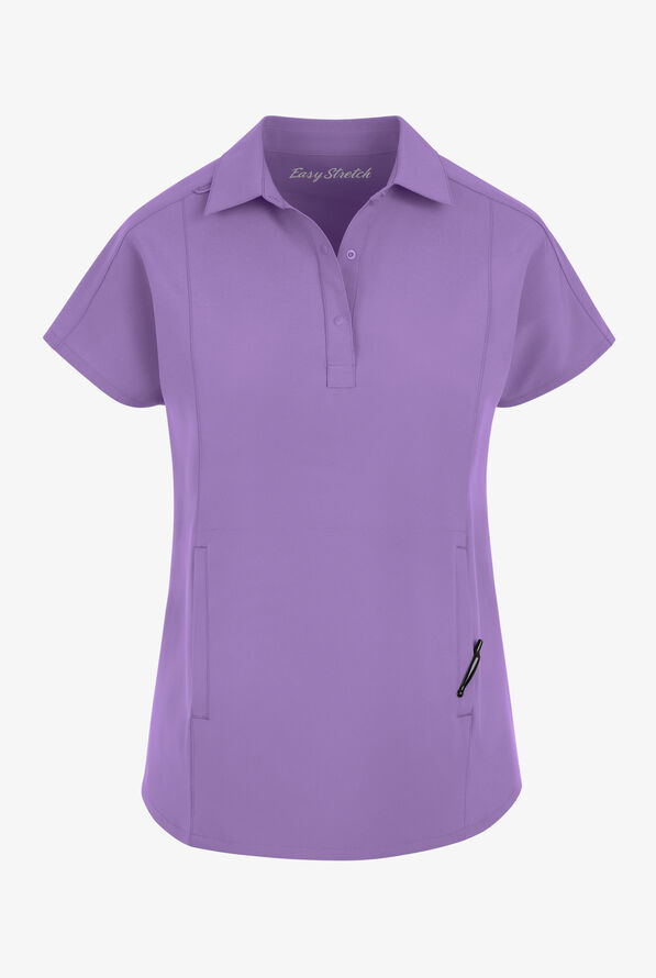 Blusa médica extra holgada Easy STRETCH LEA con mangas dolmán y 3 bolsillos para mujer - Ultraviolet Light - 1