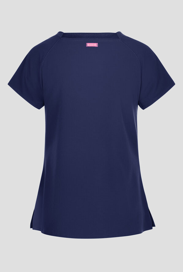 Blusa médica Med Couture Amp STRETCH con cuello cuadrado y 3 bolsillos para mujer - Navy - 2