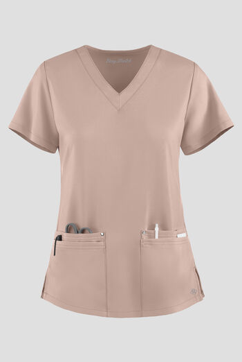 Blusa m&eacute;dica Easy STRETCH Lina con cuello en V ingleteado y 4 bolsillos para mujer