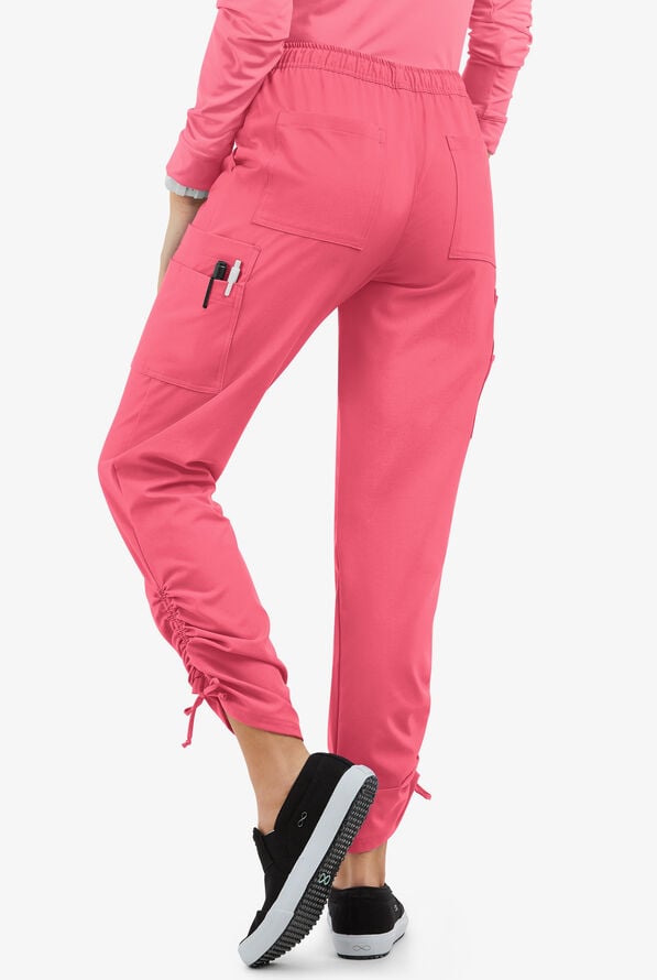 Pantal&oacute;n m&eacute;dico Easy STRETCH Halle estilo jogger con piernas fruncidas y 11 bolsillos para mujer - Fiesta - 2