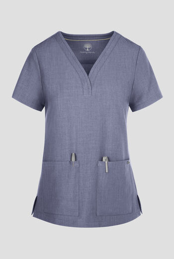 Healing Hands Quest Briana Women's 3-Pocket STRETCH Y-Neck Scrub Top