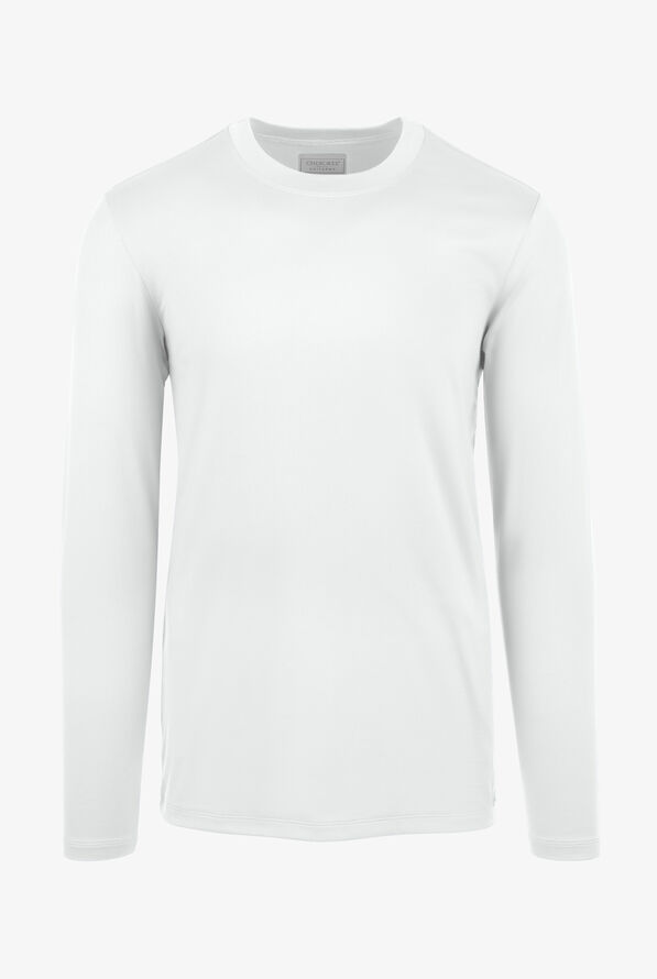 Cherokee Men's STRETCH Long Sleeve Knit Underscrub - White - 1