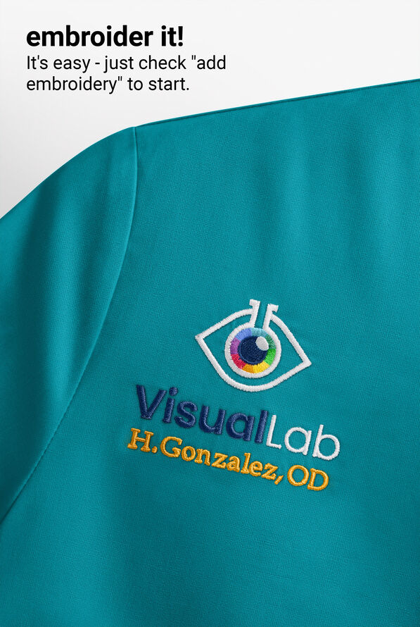 Blusa m&eacute;dica Butter-Soft Originals con cuello en V curvo y 7 bolsillos para mujer - Teal - 5