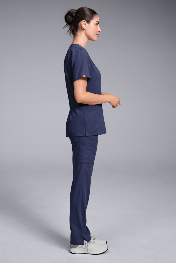 Hypothesis Women's Base 3 Pocket V-Neck Scrub Top - Navy - 2