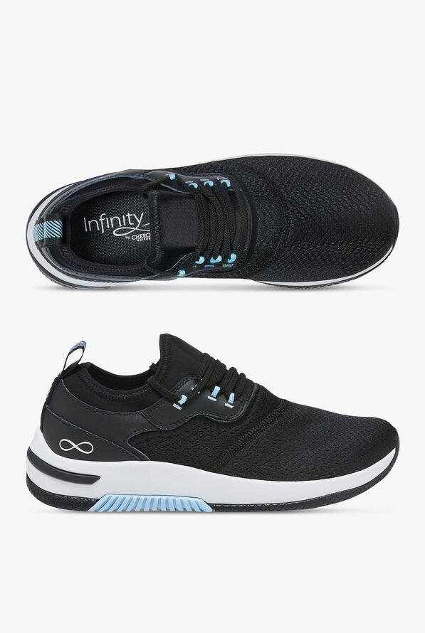 Infinity by Cherokee Women's Dart Black/White Athletic Lace Up Shoes - Black - 1