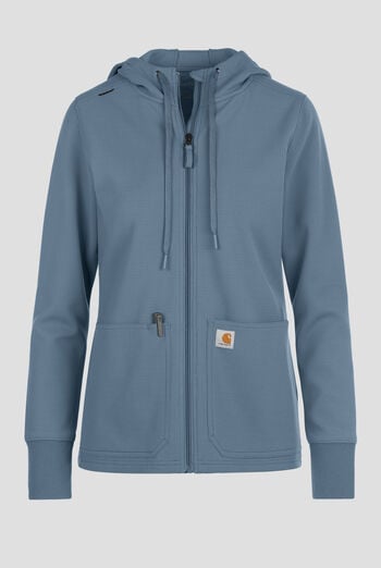 Carhartt Force Rugged Flex Women's 4-Pocket Zip Waffle Hoodie Scrub Jacket