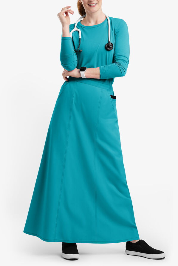 Butter-Soft Originals Women's 4-Pocket Gored Ankle-length Skirt - Teal - 4