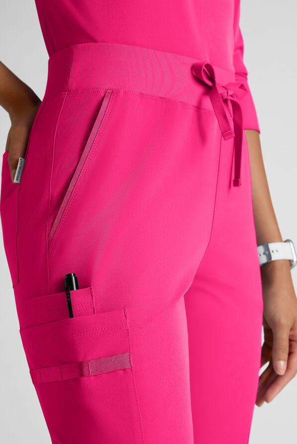 Pantalón médico WhisperLite de estilo moderno con piernas rectas para mujer - Reactive Pink - 5