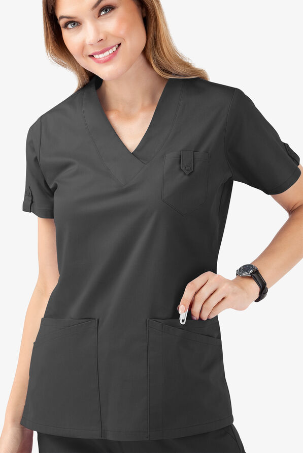 ButterSoft STRETCH Scrubs VNeck 5 Pocket Top Stretch Scrubs by UA