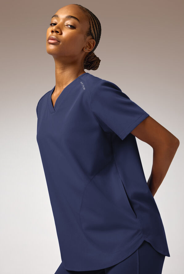 Blusa m&eacute;dica Hypothesis STRETCH estilo t&uacute;nica con 2 bolsillos para mujer - Navy - 5