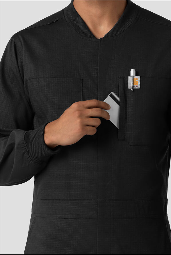 Carhartt Rugged Flex FLD & RSCU Men's 11-Pocket STRETCH Ripstop Long Sleeve Scrub Coverall - Black - 2