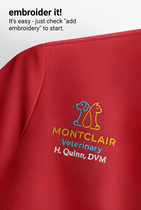 Advantage STRETCH Men's 4-Pocket V-Neck Scrub Top - Red - 7