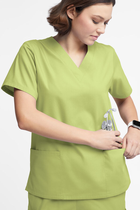 Butter-Soft Originals Women's 2-Pocket V-Neck Scrub Top - Fern Green - 4