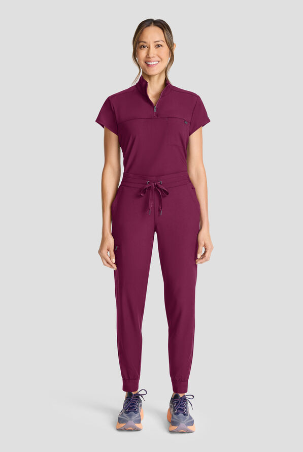 Pantal&oacute;n m&eacute;dico Healing Hands Quest STRETCH estilo jogger con cord&oacute;n y 5 bolsillos para mujer - Wine - 5