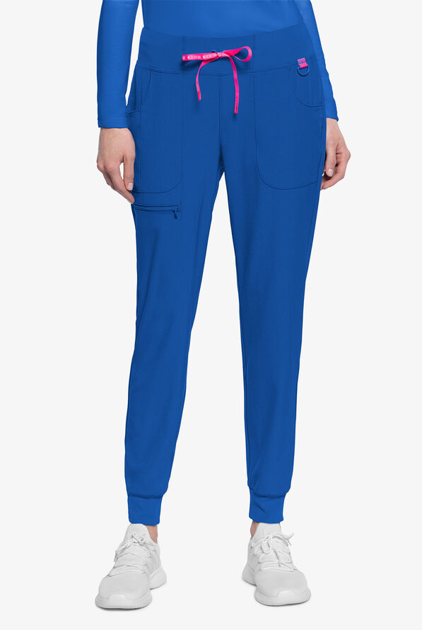 Med Couture Amp Women's 6-Pocket STRETCH Jogger Scrub Pant - Royal - 1