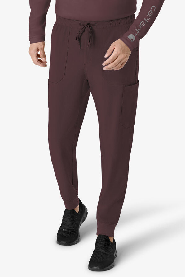 Carhartt Cross-Flex Men's 7-Pocket STRETCH Cargo Jogger Scrub Pants - Dark Sepia - 1