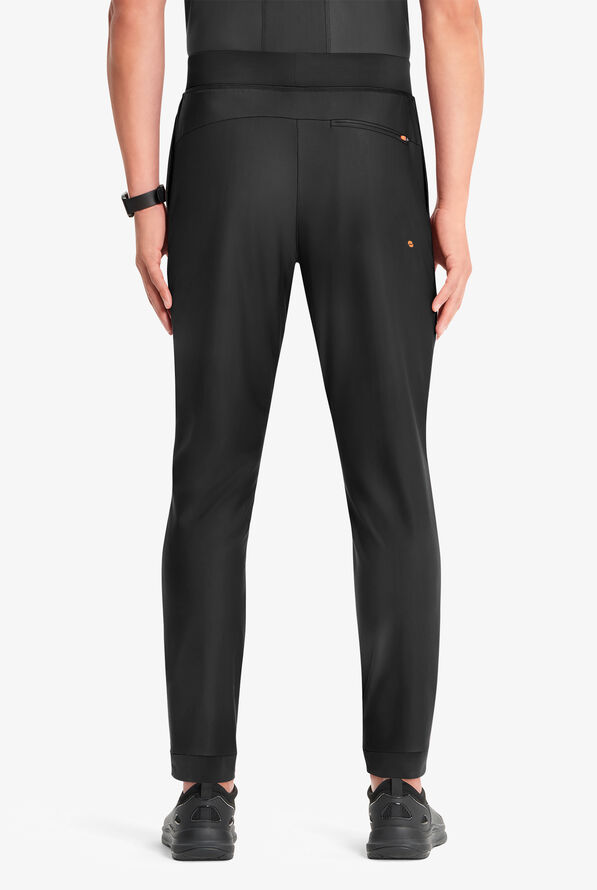 Infinity GNR8 Kinetic Knit Men's 4-Pocket STRETCH Zipper Cargo Hybrid Jogger Scrub Pants - Black - 3