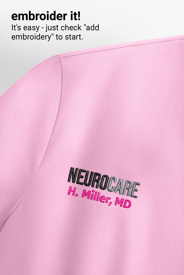 Blusa m&eacute;dica UA Butter-Soft STRETCH estilo cruzado con cuello en V y 3 bolsillos para mujer - Sweet Rose - 7