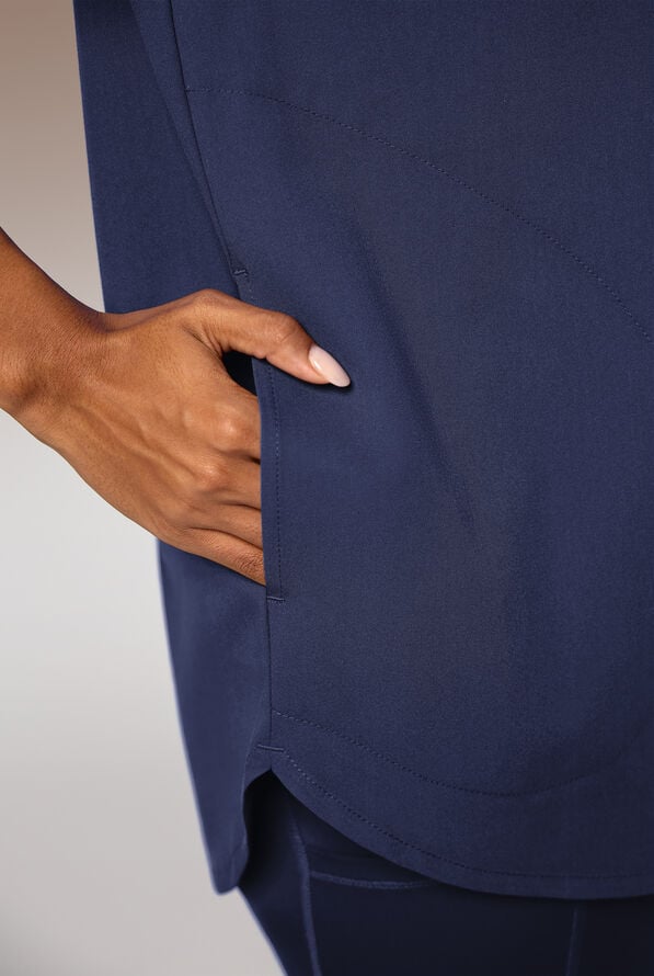 Blusa m&eacute;dica Hypothesis STRETCH estilo t&uacute;nica con 2 bolsillos para mujer - Navy - 9