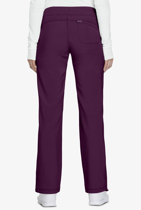 Infinity Women's 4-Pocket STRETCH Drawstring Scrub Pants - Petite - Eggplant - 2