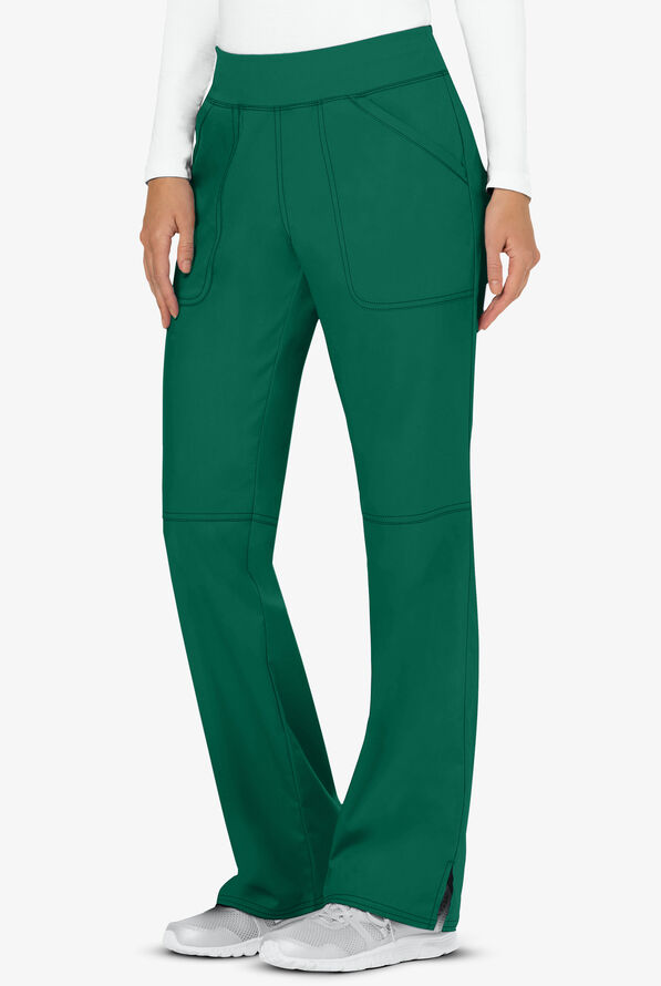 Cherokee Workwear Revolution Women's 4-Pocket STRETCH Pull-On Cargo Scrub Pants - Petite - Hunter - 1