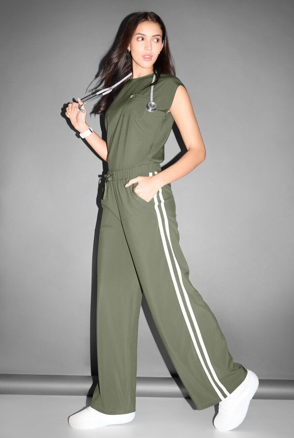 Easy STRETCH Women's Relaxed Fit Wide Leg Scrub Pant - Olive Leaf - 7