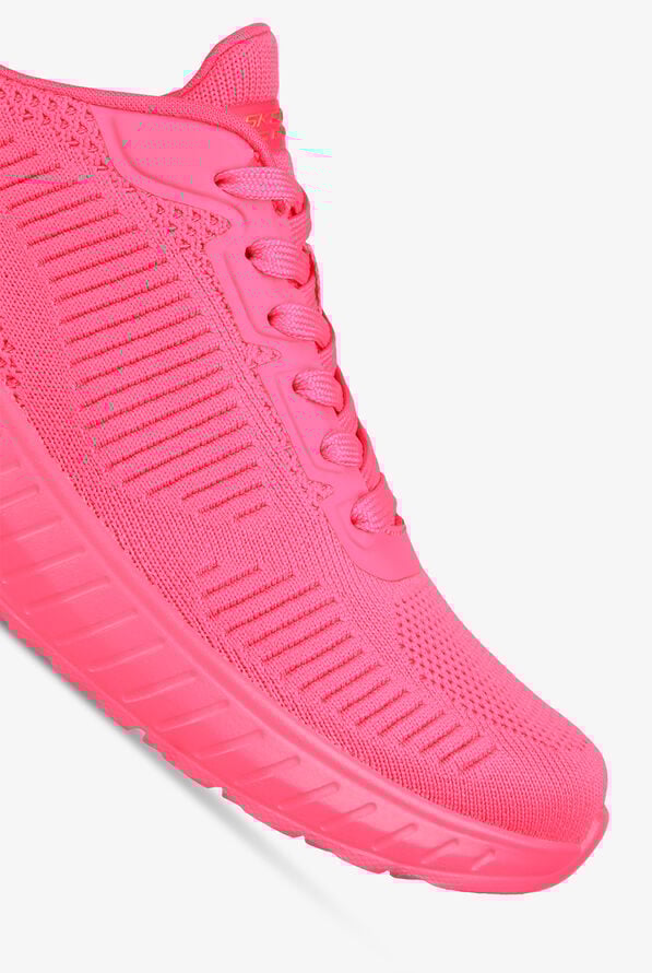 Zapatillas deportivas de enfermería Skechers Bobs Squad Chaos Cool Rhythm  Neon Pink con cordones para mujer
